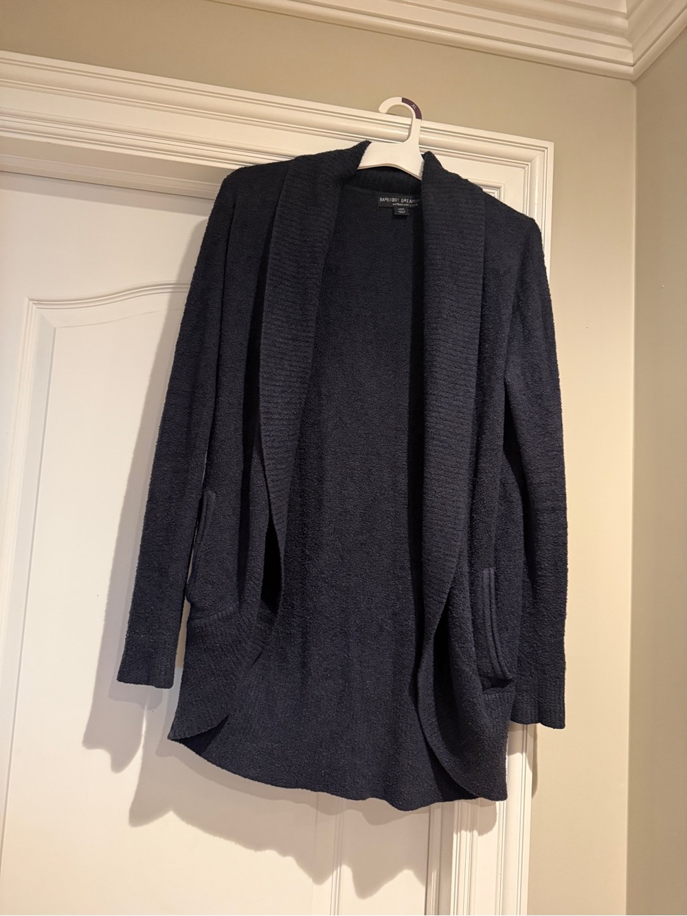 Women’s barefoot dreams navy blue cozy wrap sweater
